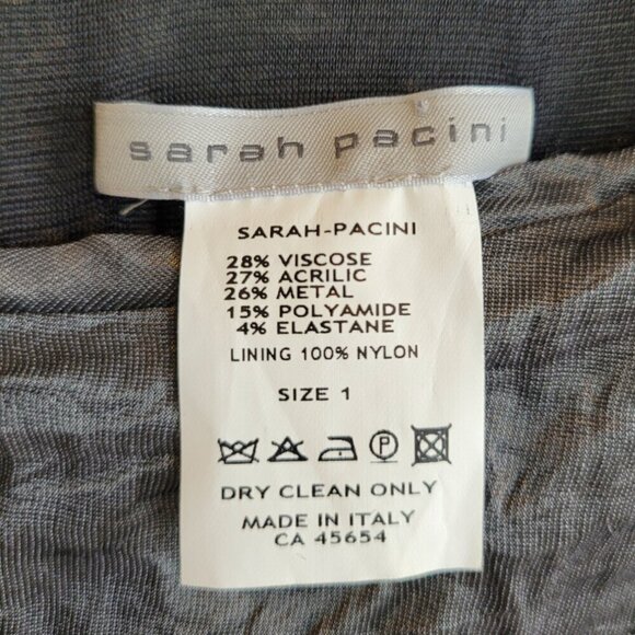 Sarah Pacini sleeveless slate grey lightweight crinkle dress in size small EUC - Picture 6 of 7